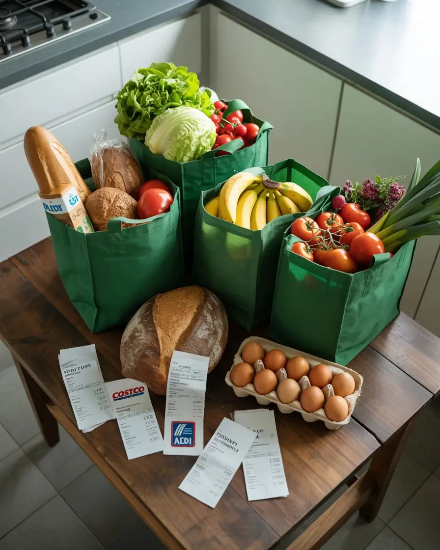 Fresh groceries including fruits and vegetables in an Instacart shopping basket